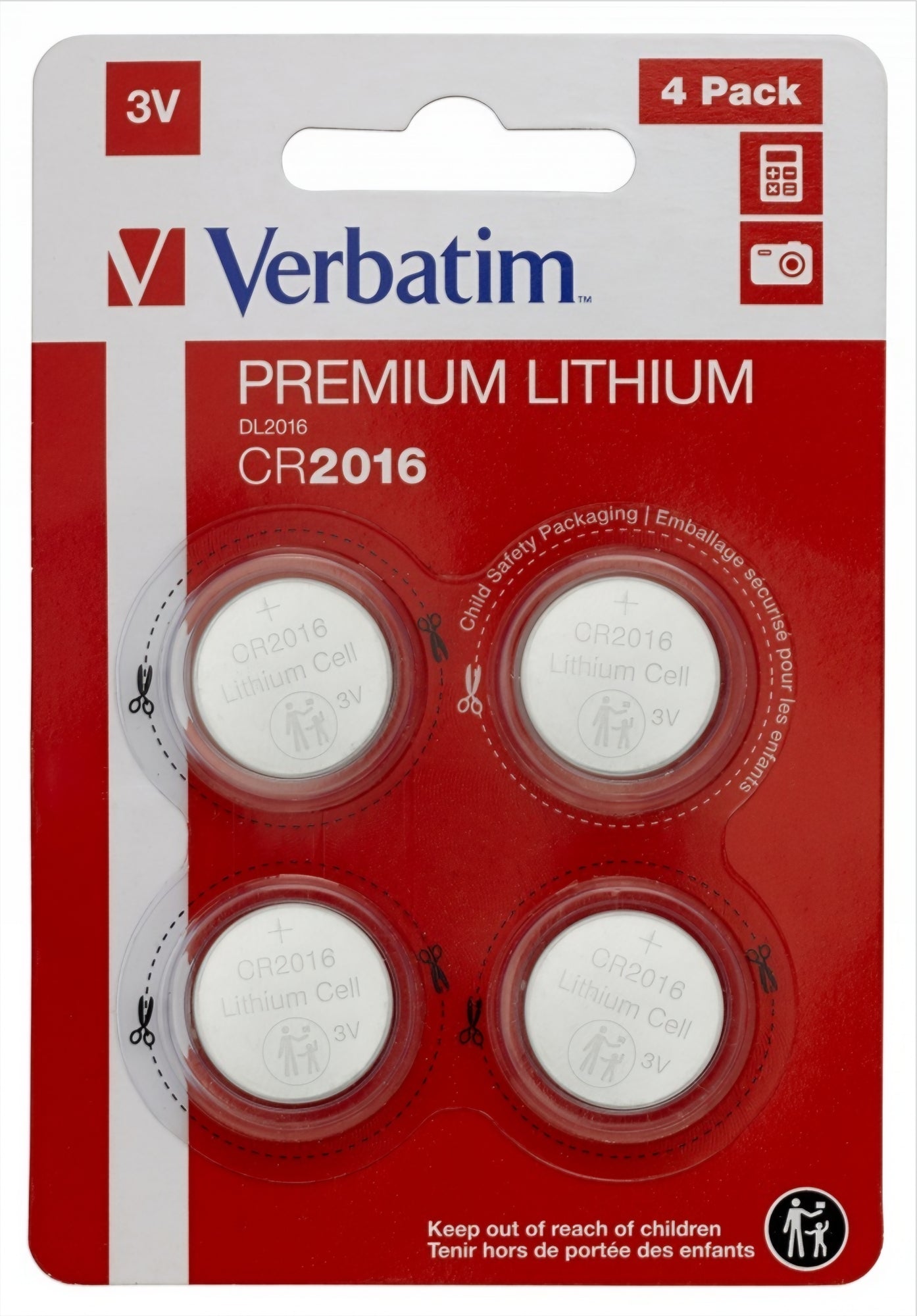 Baterie Verbatim Premium, CR2016, Sada 4 kusy 49531