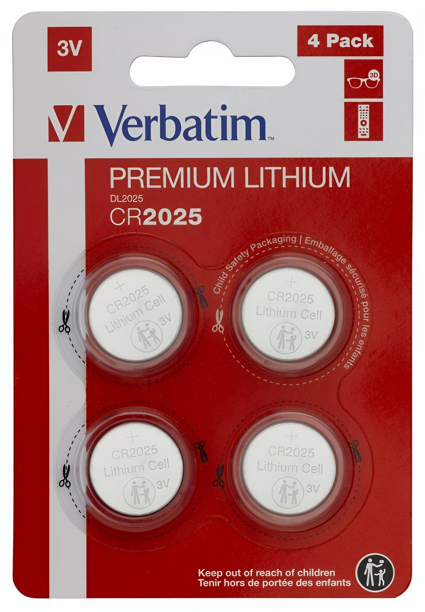 Baterie Verbatim Premium, CR2025, Sada 4 kusy 49532