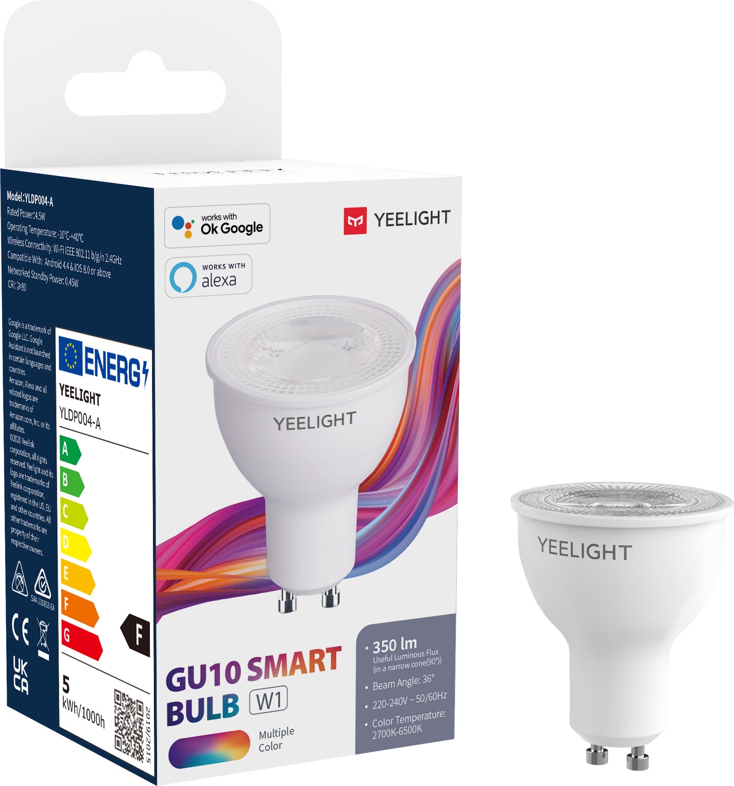 LED žárovka Yeelight W1, Wi-Fi, GU10, 4.5W, 2700K - 6500K, 350lm, Multicolor YLDP004-A