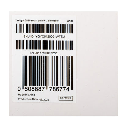 Yeelight W1 LED Bulb, Wi-Fi, GU10, 4.8W, 2700K, 350lm, White YLDP004