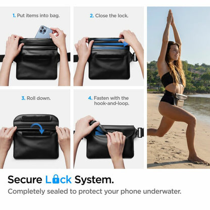 Vodotěsná taška Spigen Aqua Shield, Univerzální, Černá AMP04532