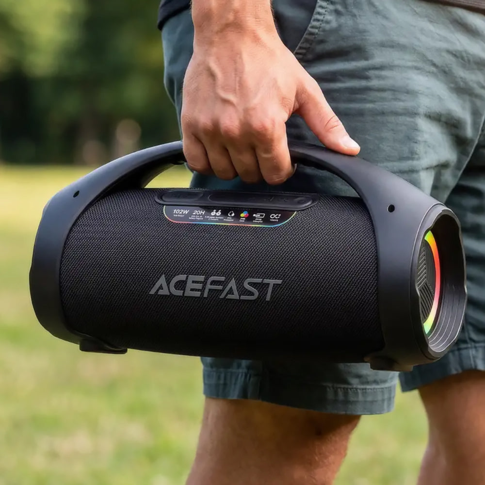 Přenosný Bluetooth reproduktor Acefast K11 Pro, 102W, RGB, TWS, vodotěsný, černý