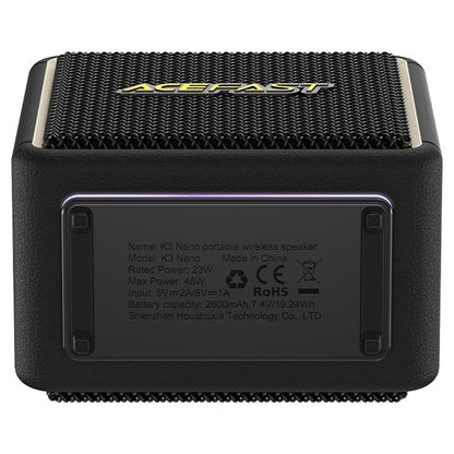 Přenosný Bluetooth reproduktor Acefast K3 Nano, 1 x 30W - 1 x 16W, RGB, Vodotěsný, Černý