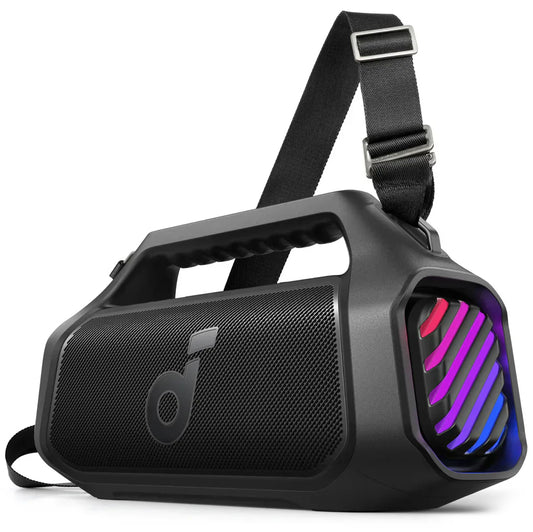 Přenosný Bluetooth reproduktor Anker SoundCore Boom 2 Plus, 140W, TWS, RGB, vodotěsný, černý A3134011