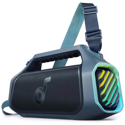 Přenosný Bluetooth reproduktor Anker SoundCore Boom 2 Plus, 140W, TWS, RGB, vodotěsný, modrý A3134031