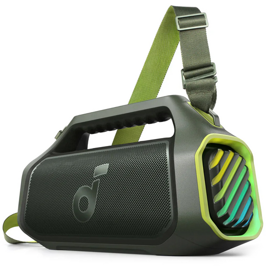 Přenosný Bluetooth reproduktor Anker SoundCore Boom 2 Plus, 140W, TWS, RGB, vodotěsný, zelený, znovu zabalený A3134061