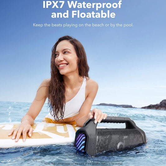 Přenosný Bluetooth reproduktor Anker SoundCore Boom 2 Plus, 140W, TWS, RGB, vodotěsný, černý A3134011