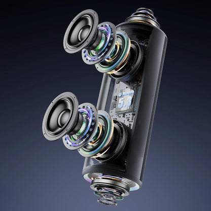 Přenosný Bluetooth reproduktor Dudao Y21, 2 x 5W, TWS, RGB, černý