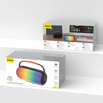 Přenosný Bluetooth reproduktor Dudao Y21, 2 x 5W, TWS, RGB, černý