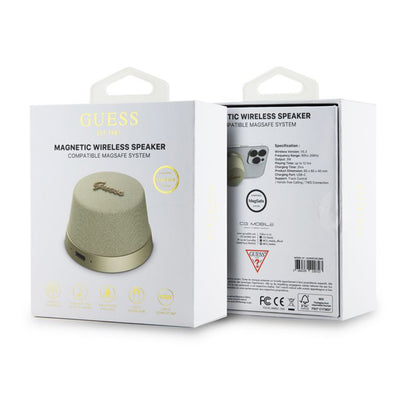 Přenosný Bluetooth reproduktor Guess Stand Magnetic Script Metal, 3W, Zlatý