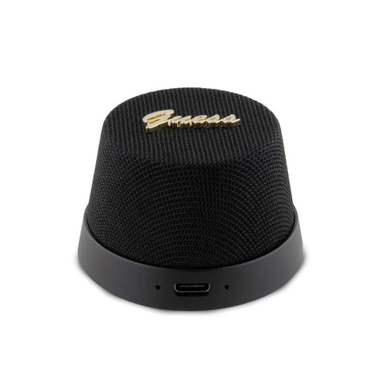 Přenosný Bluetooth reproduktor Guess Stand Magnetic Script Metal, 3W, černý