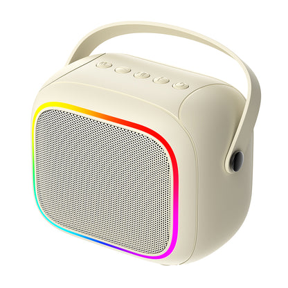 Přenosný Bluetooth reproduktor HAVIT SK818BT Karaoke, 5W, RGB, voděodolný, béžový