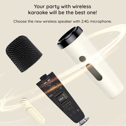 Přenosný Bluetooth reproduktor HAVIT SK818BT Karaoke, 5W, RGB, voděodolný, béžový