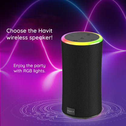 Přenosný Bluetooth reproduktor HAVIT SK833BT, 2 x 10W, RGB, voděodolný, černý
