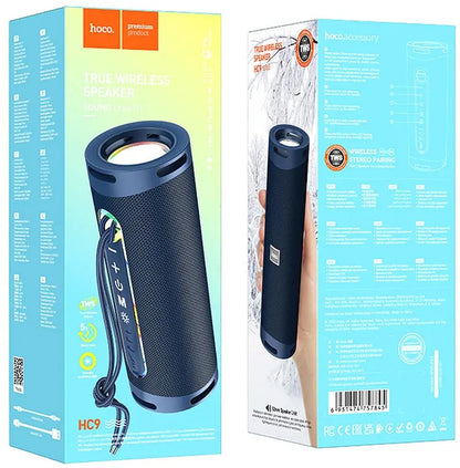 Přenosný Bluetooth reproduktor HOCO HC9 Dazzling Pulse Sports, 10W, TWS, RGB, Modrý