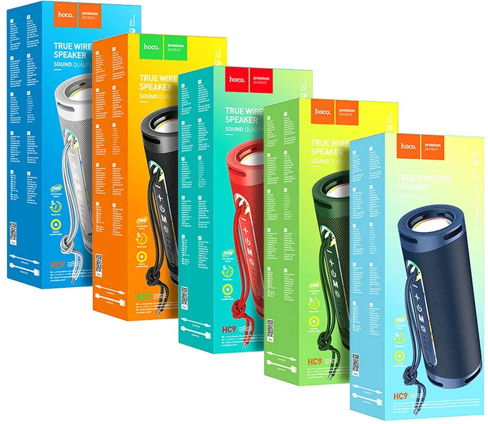 Přenosný Bluetooth reproduktor HOCO HC9 Dazzling Pulse Sports, 10W, TWS, RGB, Modrý