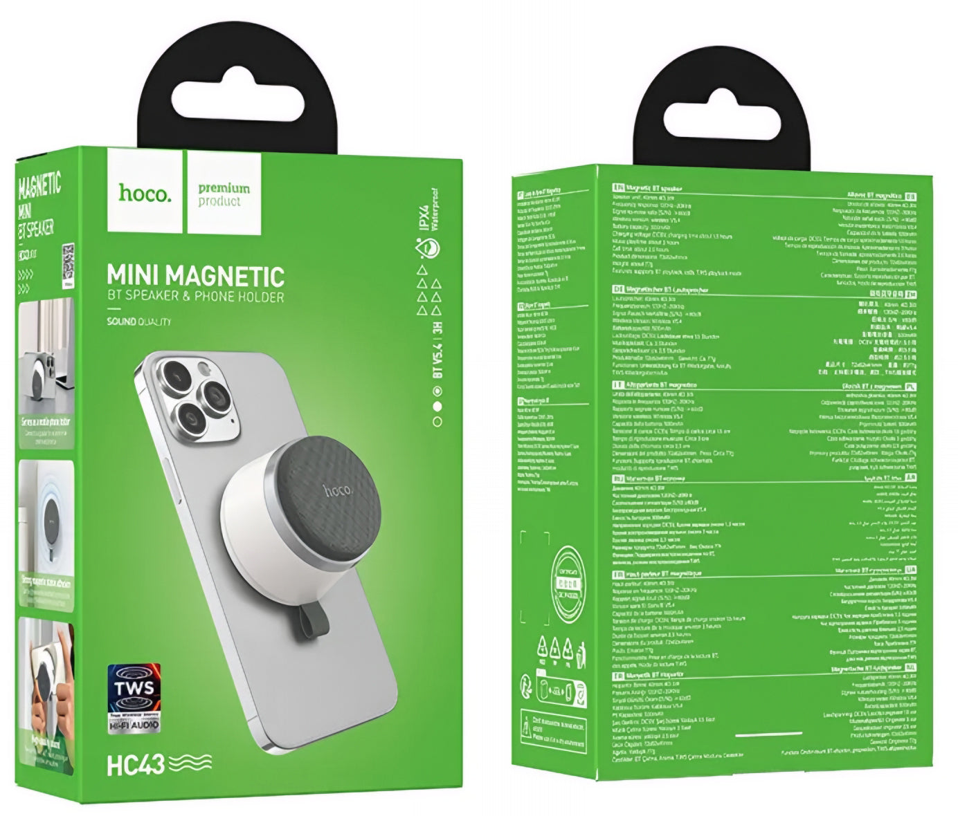 Přenosný Bluetooth reproduktor HOCO HC43 Mini Magnetic, 8W, TWS, Bílá