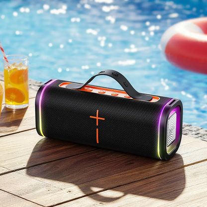 Přenosný Bluetooth reproduktor HOCO HC51, 30W, TWS, RGB, černý
