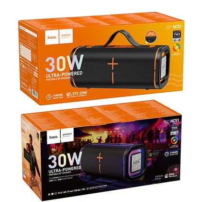 Přenosný Bluetooth reproduktor HOCO HC51, 30W, TWS, RGB, černý