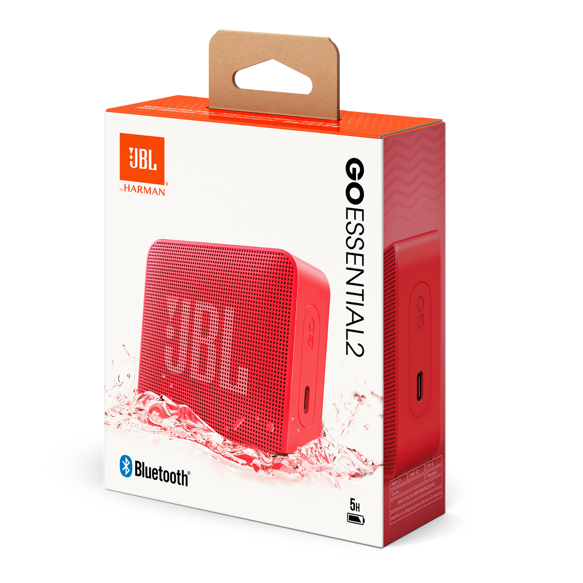 Přenosný Bluetooth reproduktor JBL Go Essential 2, 3.1W, Pro Sound, Voděodolný, Červený JBLGOES2REDCN