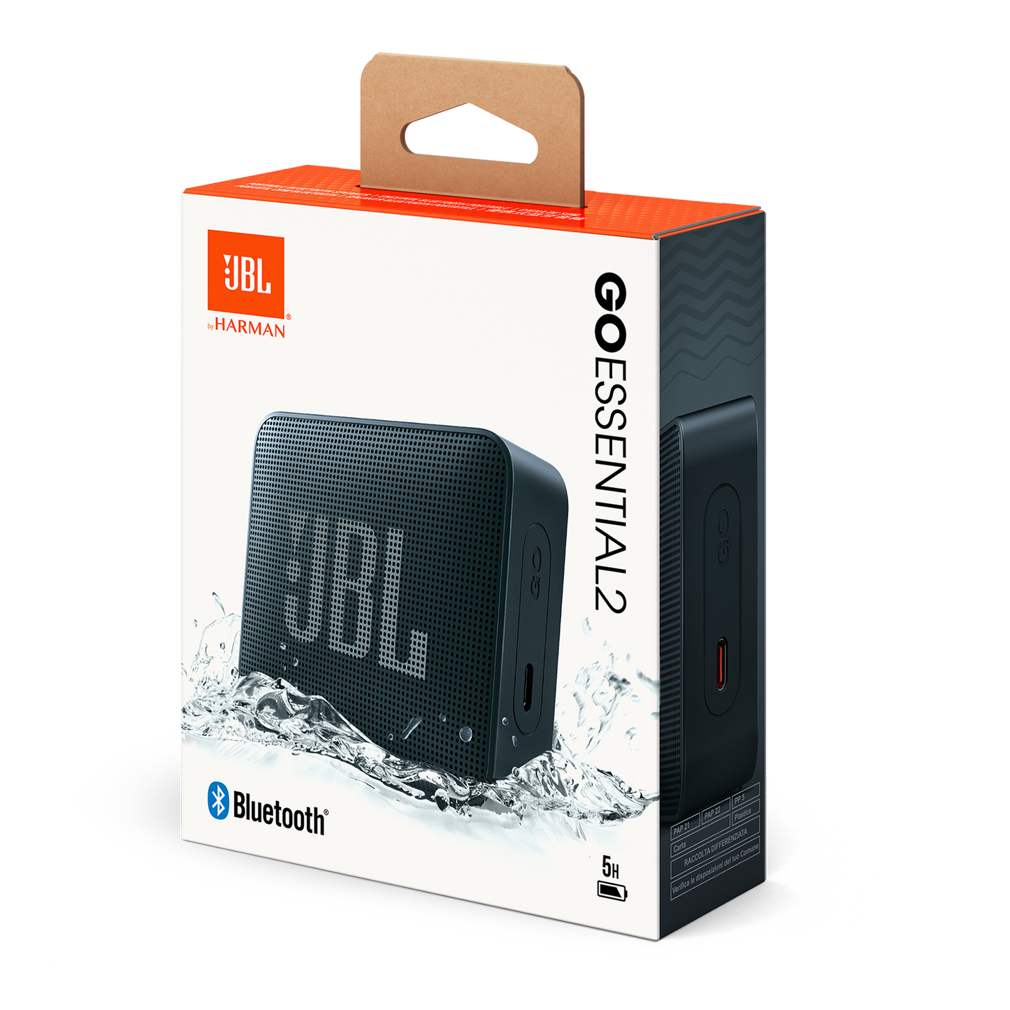 Přenosný Bluetooth reproduktor JBL Go Essential 2, 3.1W, Pro Sound, Voděodolný, Černý JBLGOES2BLKCN