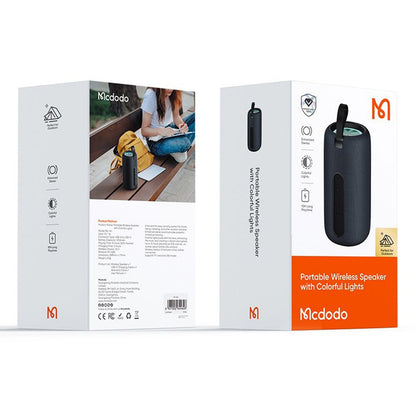 Přenosný Bluetooth reproduktor McDodo BS-1410, 2 x 5W, RGB, voděodolný, černý