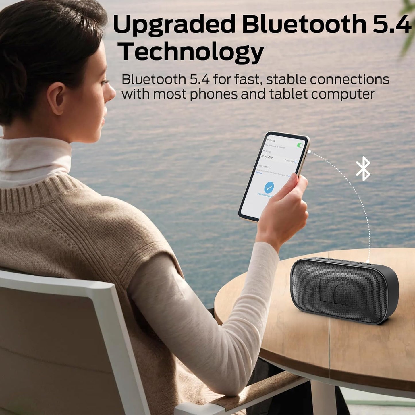 Přenosný Bluetooth reproduktor Monster S150, 14W, TWS, RGB, vodotěsný, černý