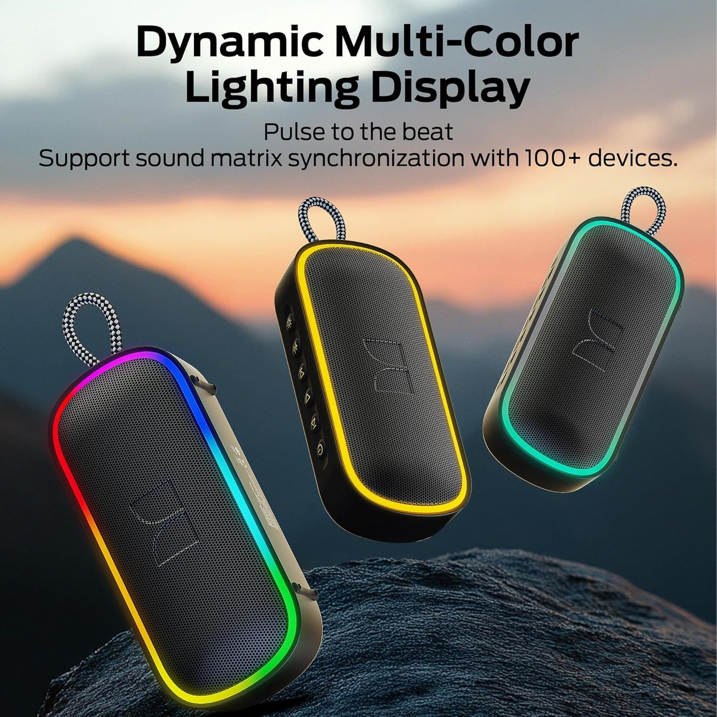 Přenosný Bluetooth reproduktor Monster S150 Plus, 40W, TWS, RGB, vodotěsný, černý