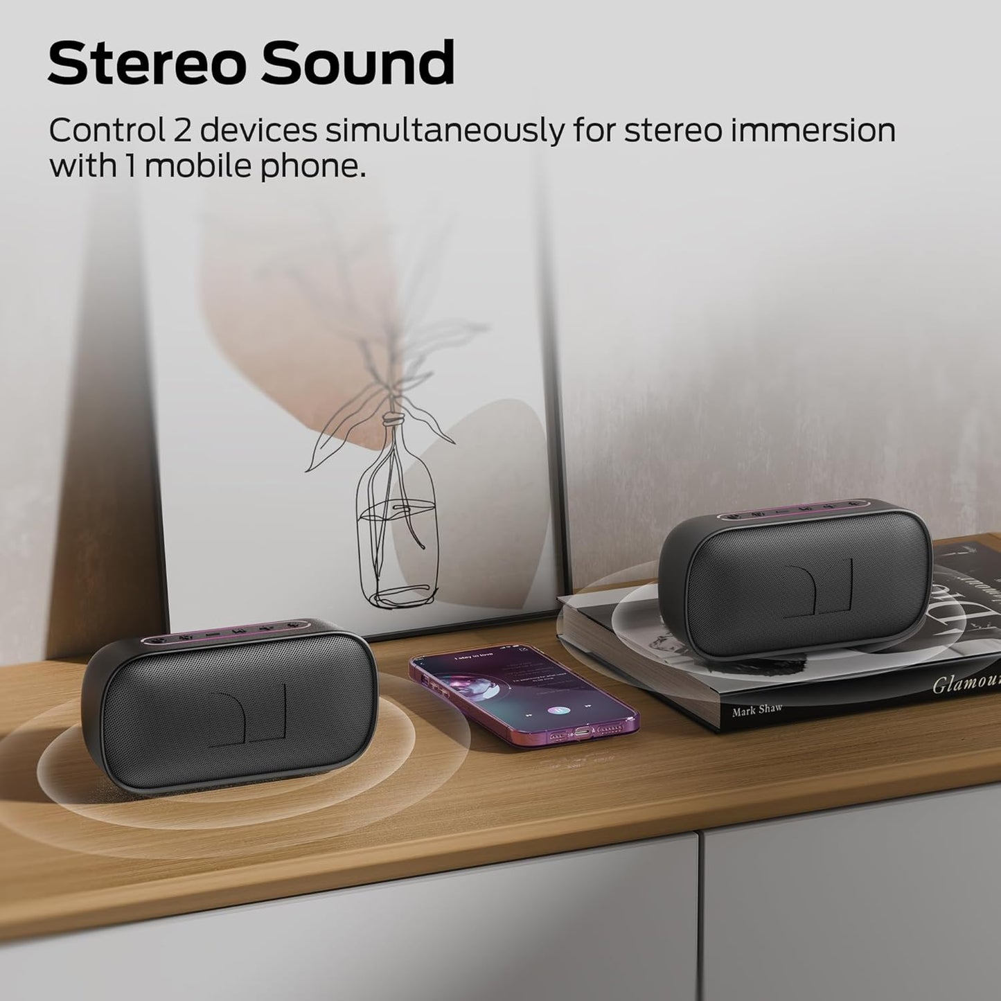 Přenosný Bluetooth reproduktor Monster S150, 14W, TWS, RGB, vodotěsný, černý