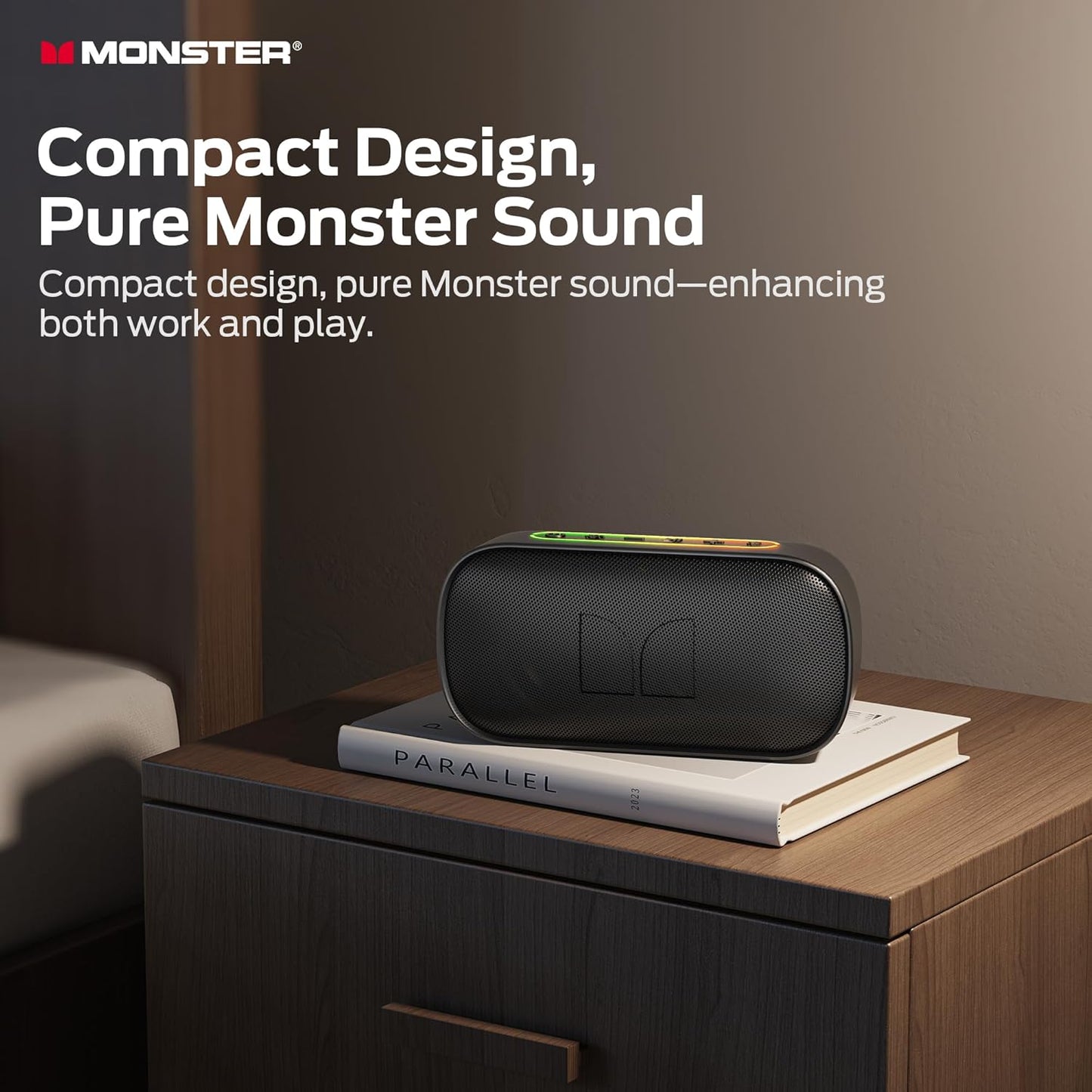 Přenosný Bluetooth reproduktor Monster S150, 14W, TWS, RGB, vodotěsný, černý