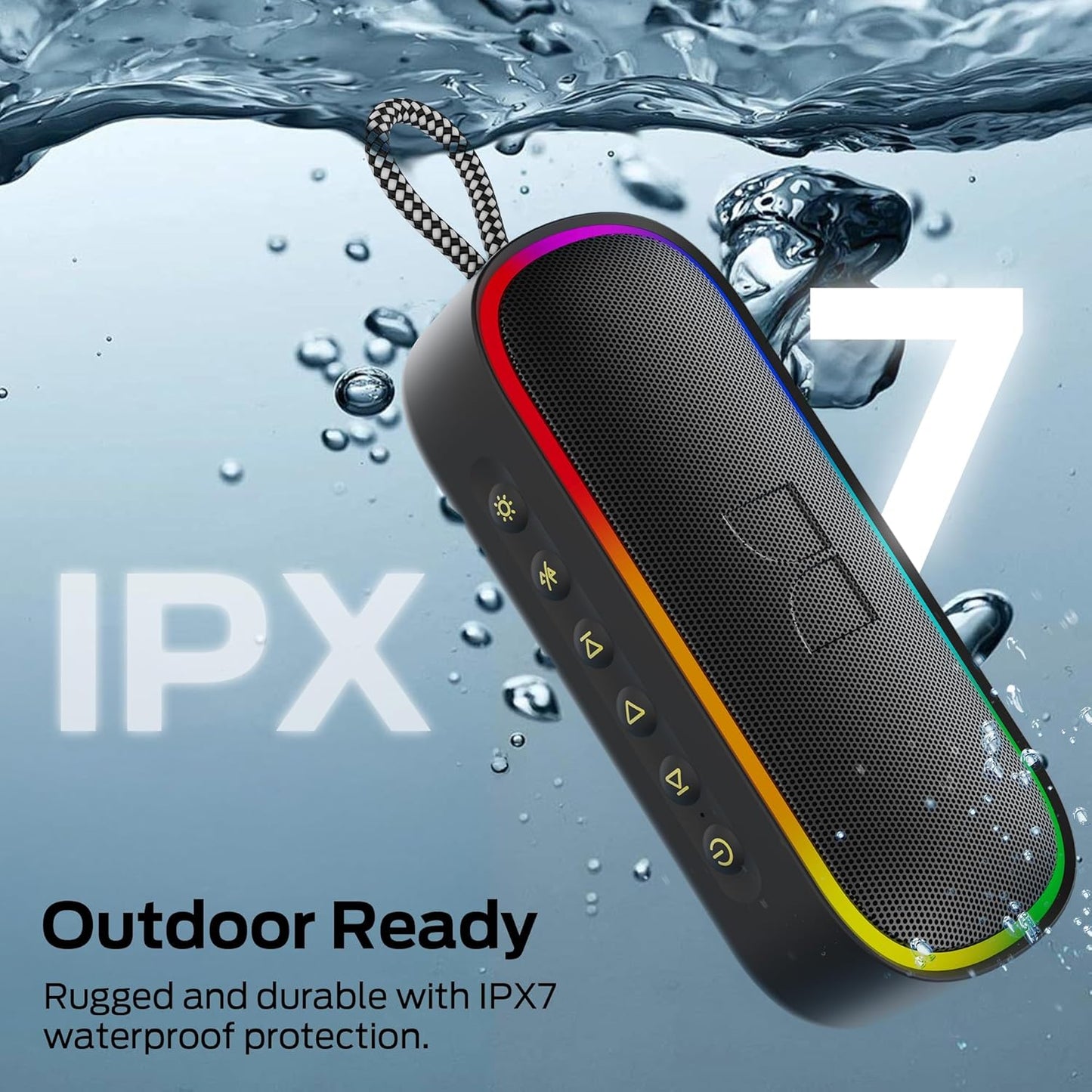 Přenosný Bluetooth reproduktor Monster S150 Plus, 40W, TWS, RGB, vodotěsný, černý