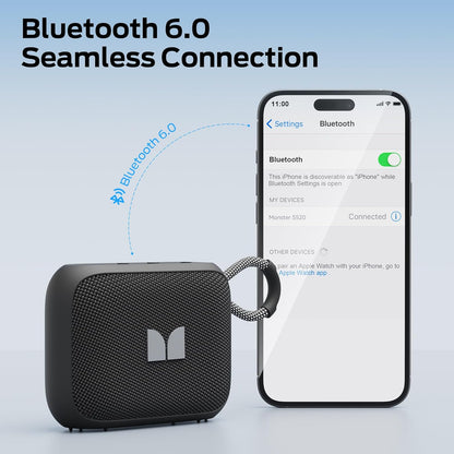 Přenosný Bluetooth reproduktor Monster S520, 5W, TWS, RGB, vodotěsný, černý