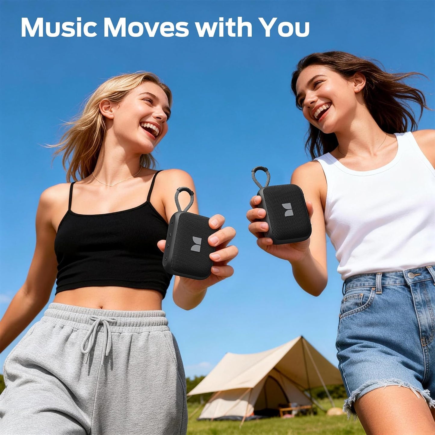 Přenosný Bluetooth reproduktor Monster S520, 5W, TWS, RGB, vodotěsný, černý