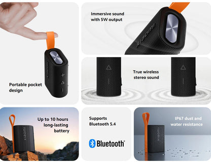 Přenosný Bluetooth reproduktor Xiaomi Sound Pocket, 5W, vodotěsný, černý QBH4269GL