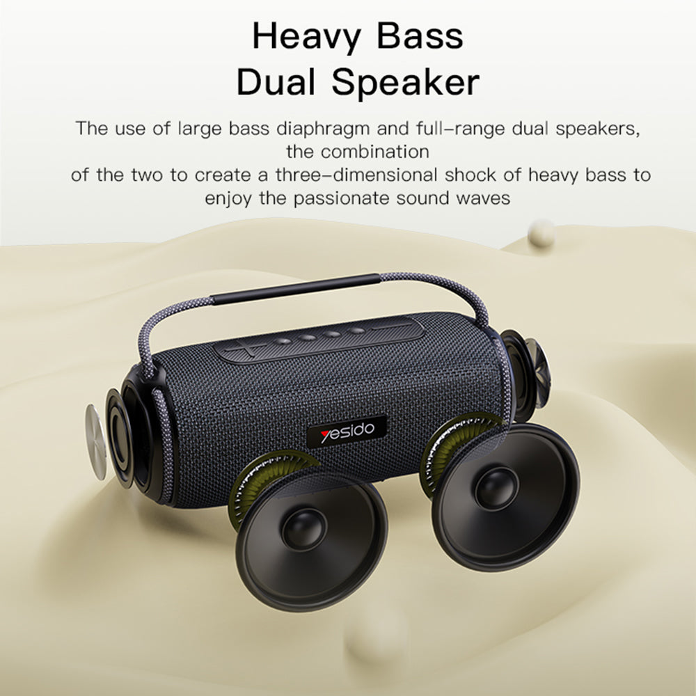 Přenosný Bluetooth reproduktor Yesido YSW11, 40W, RGB, voděodolný, černý