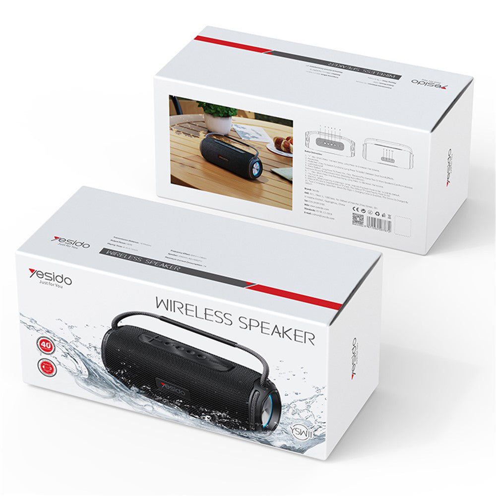 Přenosný Bluetooth reproduktor Yesido YSW11, 40W, RGB, voděodolný, černý