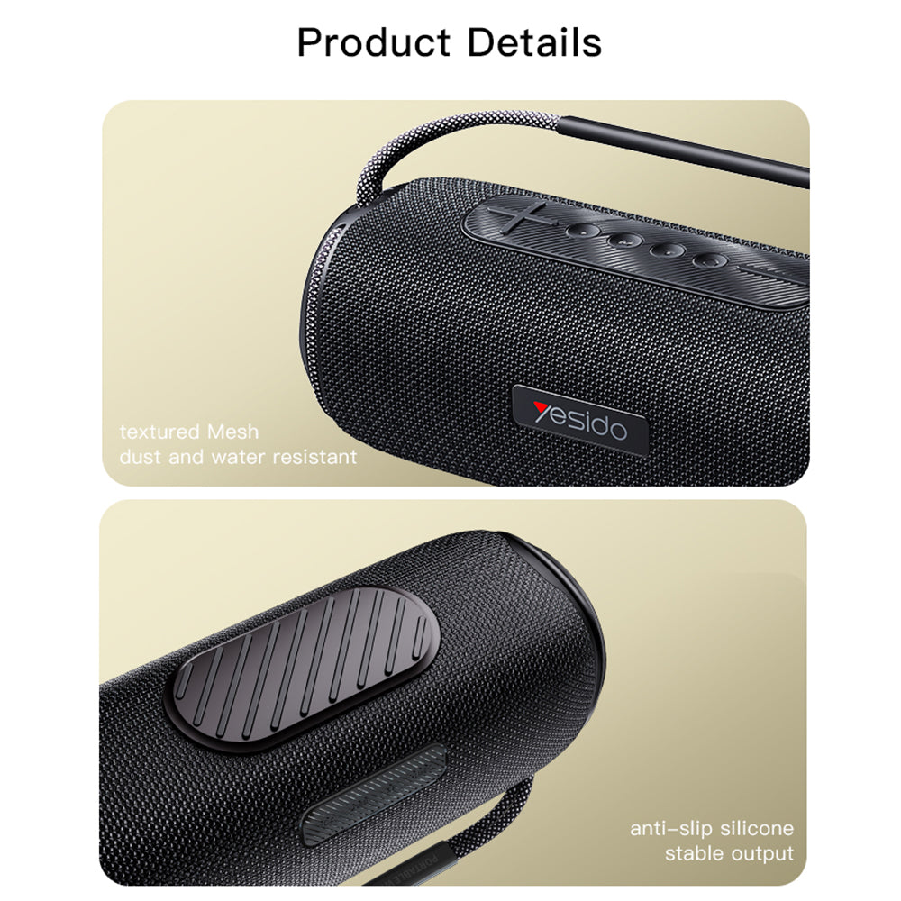 Přenosný Bluetooth reproduktor Yesido YSW11, 40W, RGB, voděodolný, černý