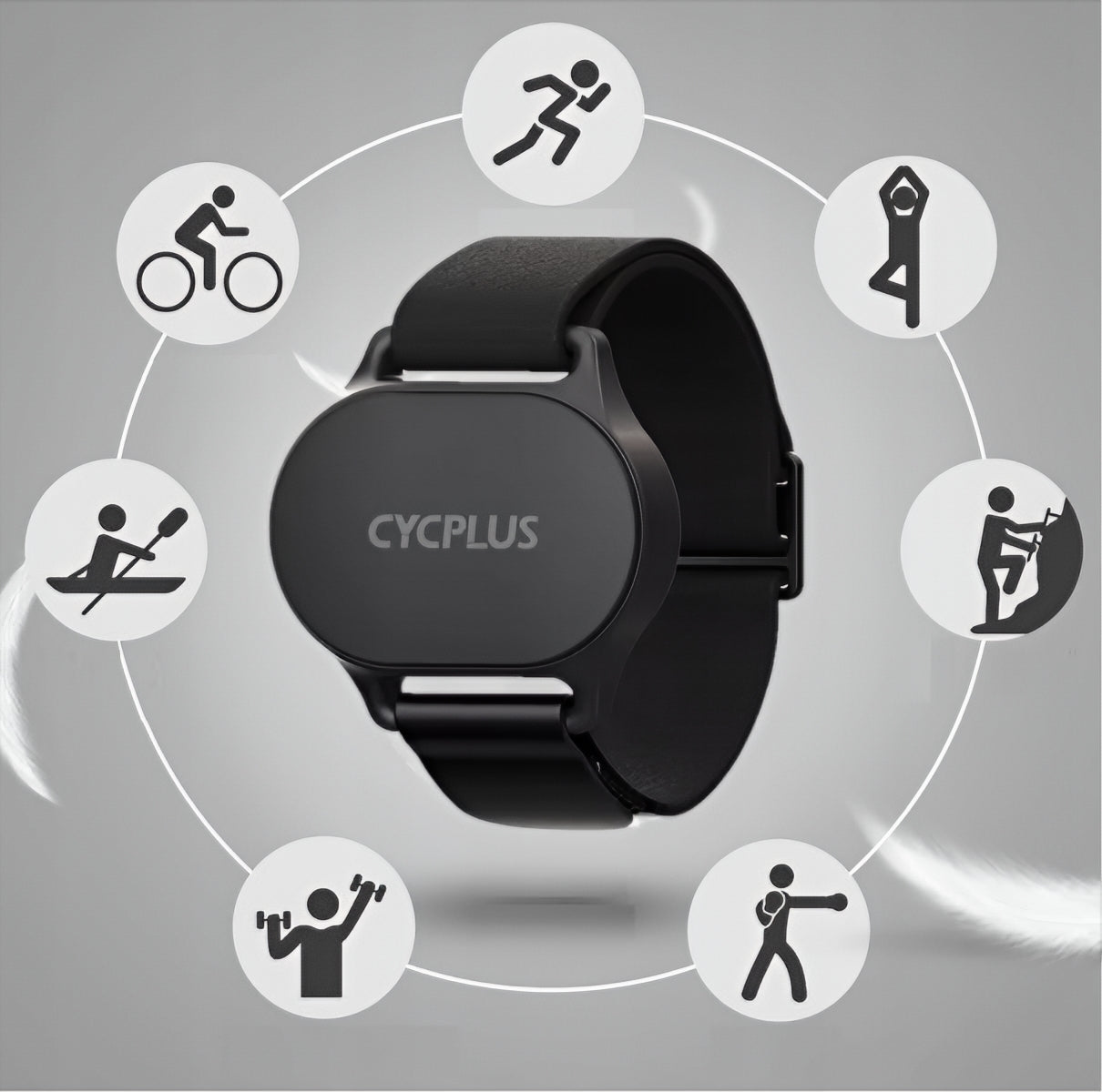 Náramek pro sledování srdečního tepu Cycplus H1, černý