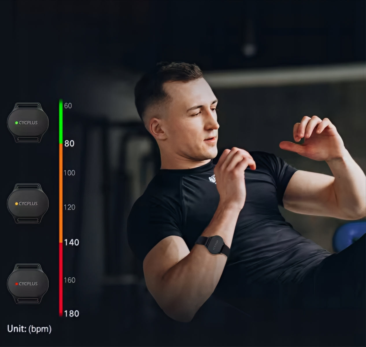 Náramek pro sledování srdečního tepu Cycplus H1, černý