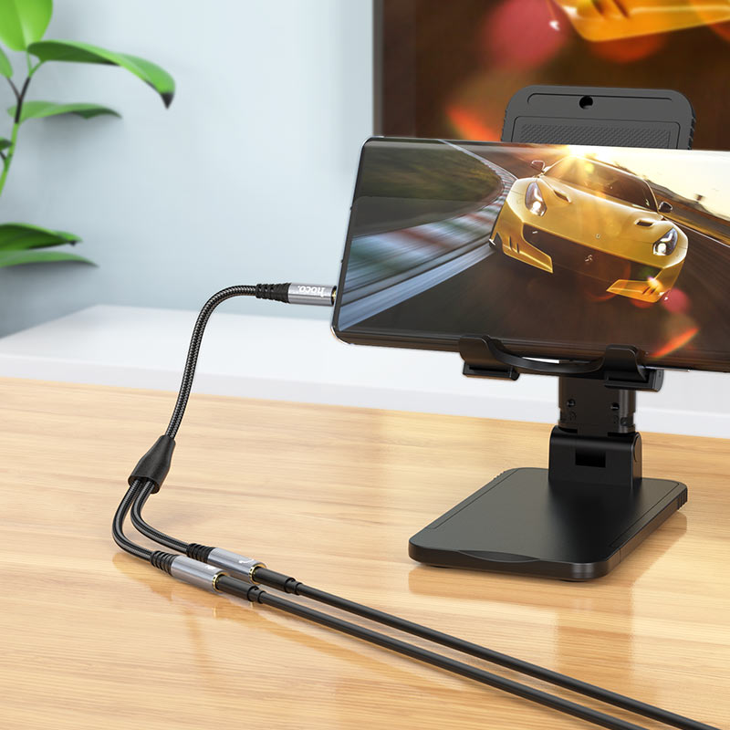 Audio adaptér 3.5mm - 2 x 3.5mm HOCO UPA21-2, 0.25m, Černý