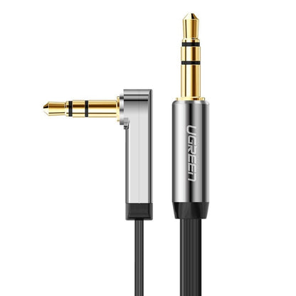 Audio kabel 3,5 mm - 3,5 mm UGREEN AV119 úhlový, 0,5 m, černý 