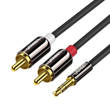 Audio kabel 3.5mm - 2 x RCA UGREEN AV116, 2m, černý