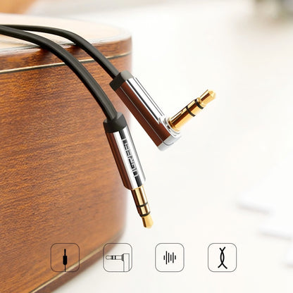Audio kabel 3.5mm - 3.5mm UGREEN AV119 Angled, 2m, Černý