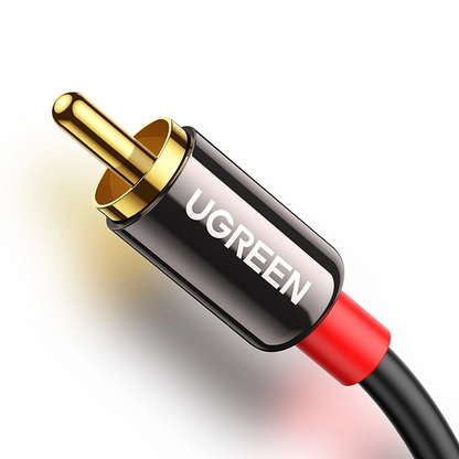 Audio kabel 3.5mm - 2 x RCA UGREEN AV116, 1m, černý