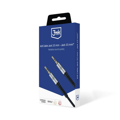 Audio kabel 3,5 mm - 3,5 mm 3MK, 1 m, černý