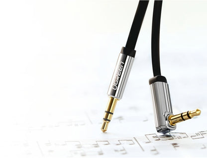 Audio kabel 3.5mm - 3.5mm UGREEN AV119 Angled, 2m, Černý