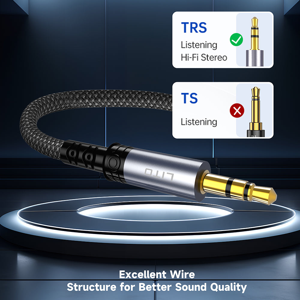 Audio Cable 3.5mm - 3.5mm Lito LA01D, 1m, Black