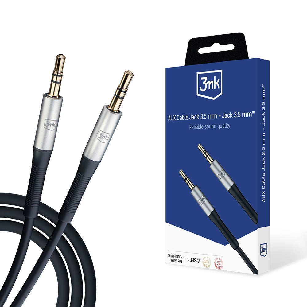 Audio kabel 3,5 mm - 3,5 mm 3MK, 1 m, černý