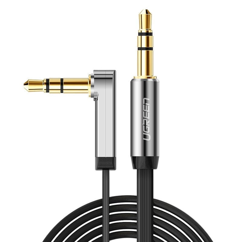 Audio kabel 3,5 mm - 3,5 mm UGREEN AV119 úhlový, 0,5 m, černý 