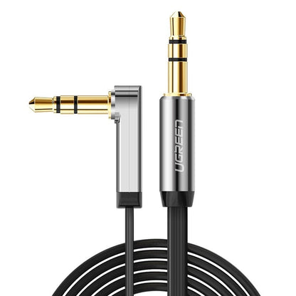 Audio kabel 3,5 mm - 3,5 mm UGREEN AV119 úhlový, 0,5 m, černý 